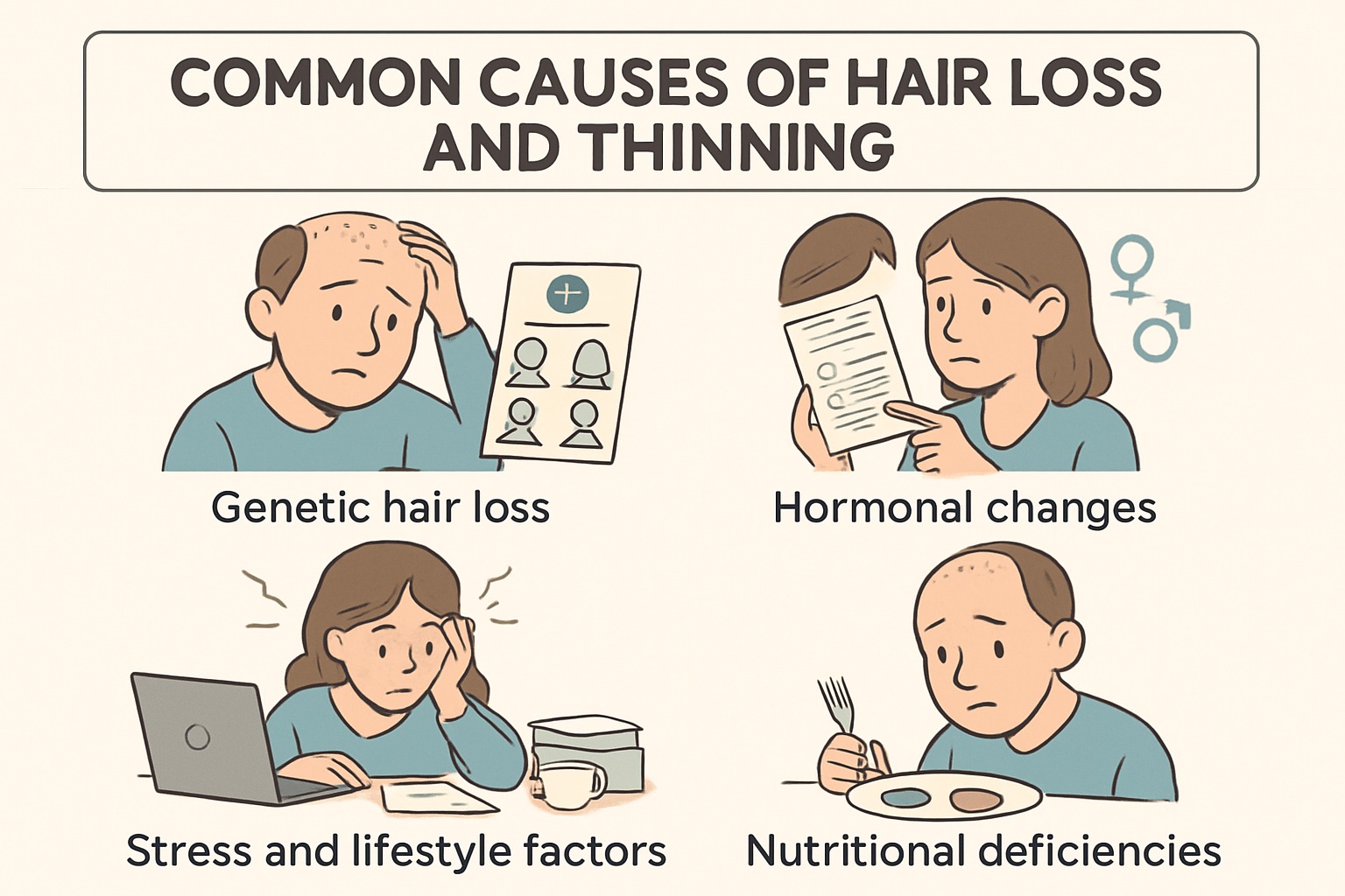 Common Causes of Hair Loss and Thinning